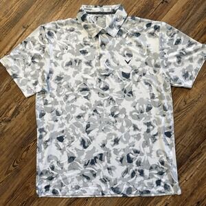 Callaway Tie Dye Palm Opti Dri Performance Polo Large Golf